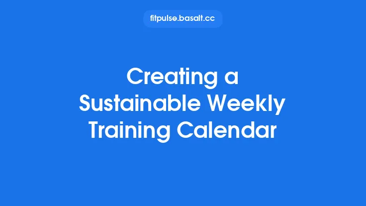 Creating a Sustainable Weekly Training Calendar Thumbnail
