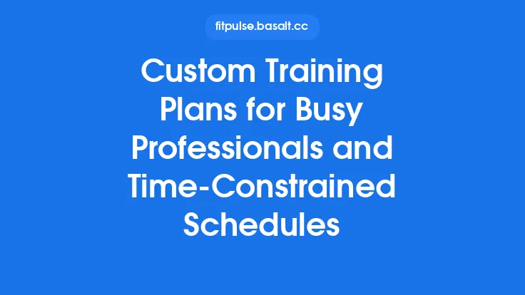 Custom Training Plans for Busy Professionals and Time‑Constrained Schedules Thumbnail
