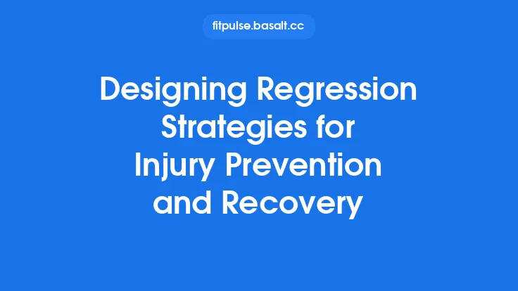 Designing Regression Strategies for Injury Prevention and Recovery Thumbnail