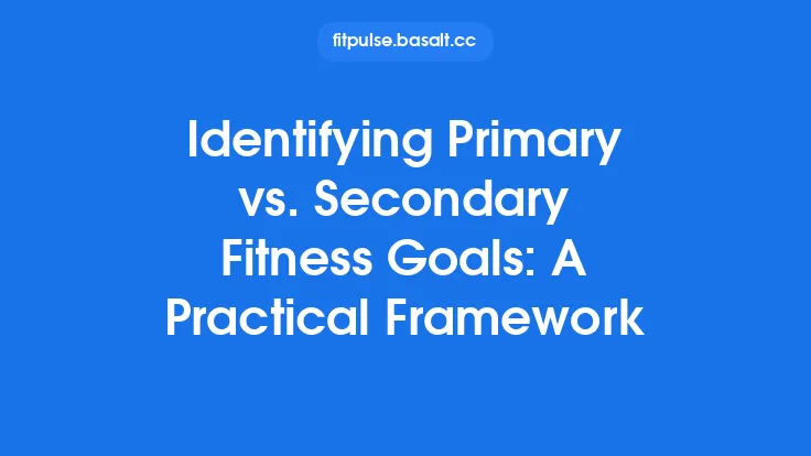 Identifying Primary vs. Secondary Fitness Goals: A Practical Framework Thumbnail