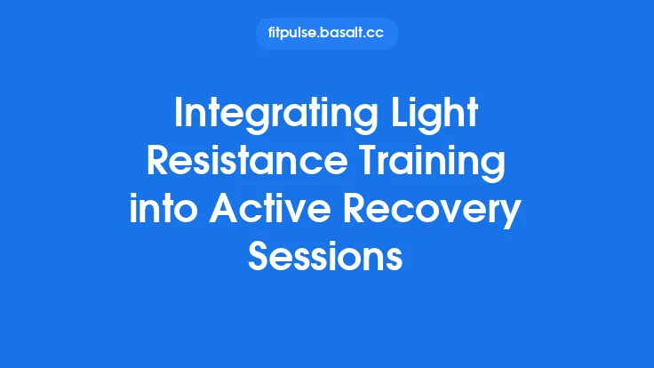 Integrating Light Resistance Training into Active Recovery Sessions Thumbnail