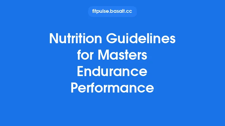 Nutrition Guidelines for Masters Endurance Performance Thumbnail